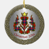 McPherson Clan Badge/Tartan Thistle Personalized Keramisch Ornament (Achterkant)