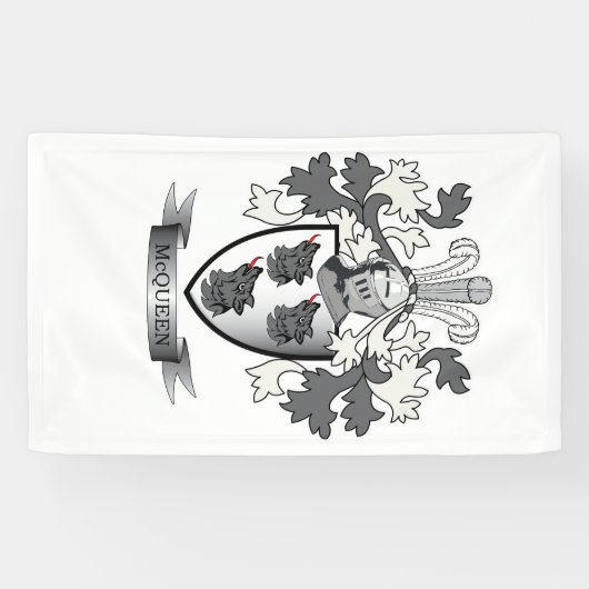 McQueen Family Crest Coat of Arms Spandoek (Horizontaal)