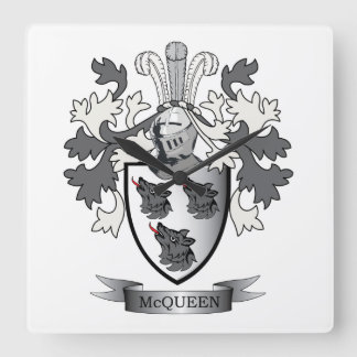 McQueen Family Crest Coat of Arms Vierkante Klok