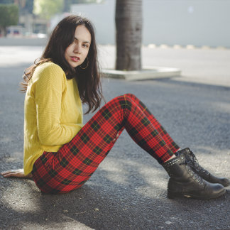 McQueen Tartan Rood Zwart   Leggings