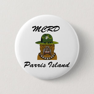 MCRD Parris Island Devil Dog Ronde Button 5,7 Cm