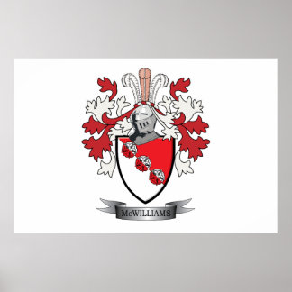 McWilliams Family Crest Coat of Arms Poster
