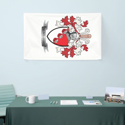 McWilliams Family Crest Coat of Arms Spandoek (Beurs)