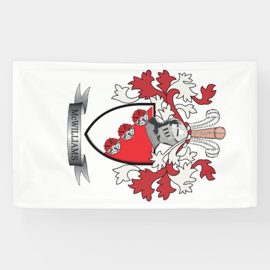 McWilliams Family Crest Coat of Arms Spandoek (Horizontaal)