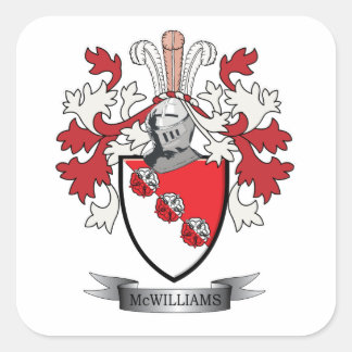 McWilliams Family Crest Coat of Arms Vierkante Sticker