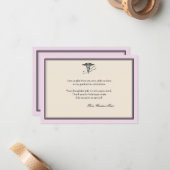 MD Afstuderen Roze Hartelijk dank Notitiekaartje (Voorkant / Achterkant in situ)