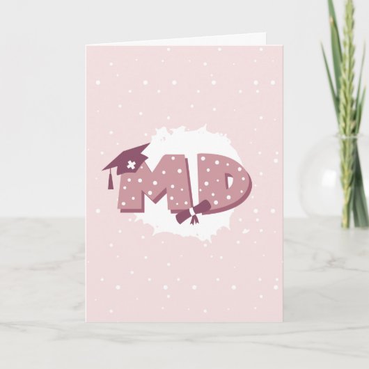 MD Doctor Medical Student Afstuderen Kaart (Voorkant)