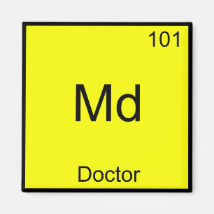 Md - Dokter Chemie Element Symbool Grappig Medisch Magneet