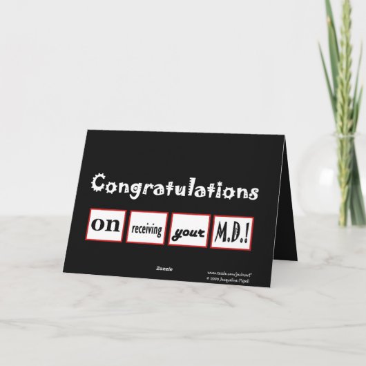 MD-graad - AANGEPASTE NAAM - Gefeliciteerd Kaart (Achterkant)