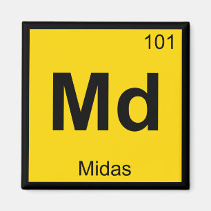 Md - Midas Grieks chemiesurieschema - Periodieke T Magneet