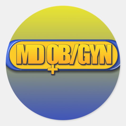 MD OB/GYN LOGO OVAL OBSTETRICS GYNECOLOGY RONDE STICKER (Voorkant)