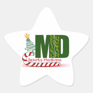 MD SPORTGENEESMIDDELEN CHRISTMAS MEDISCHE ARTS STER STICKER