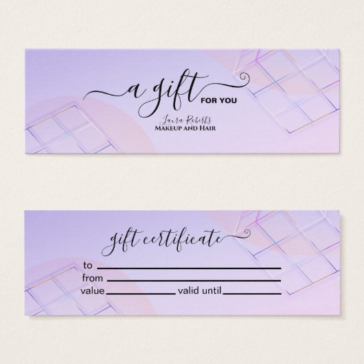 Mdern Elegant Paars Holografisch Logo Mini Visitekaartjes (Voorkant /achterkant)