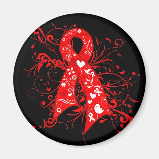 MDS Floral Swirls Ribbon Magneet (Voorkant)