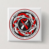 MDS Hope Intertwind Ribbon Vierkante Button 5,1 Cm (Voorkant)