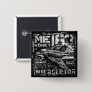 ME 163 Komet Vierkante Button 5,1 Cm