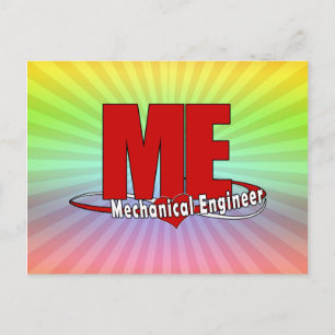 ME BIG RED LOGO MECHANICAL ENGINEER BRIEFKAART