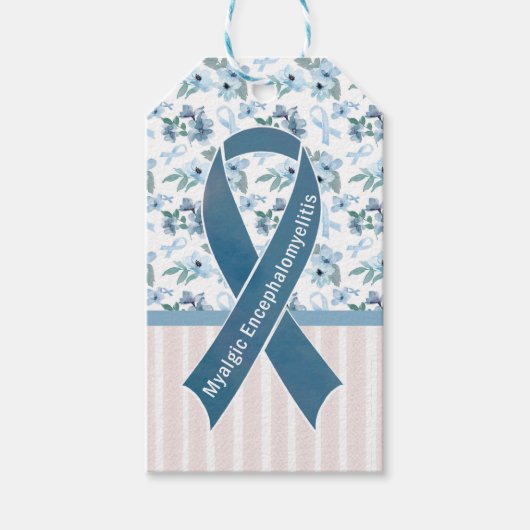 Me/CFS Blue Ribbon Awareness label Cadeaulabel (Voorkant)
