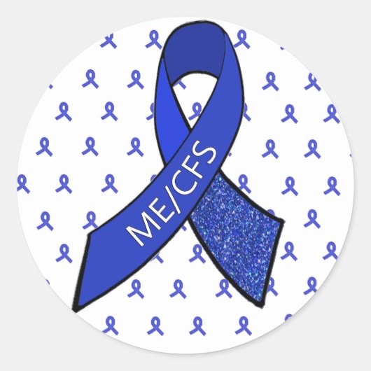 ME/CFS Blue Ribbon Awareness Stickers (Voorkant)