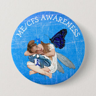 ME/CFS Engel Fairy Meisje Awareness Lint Ronde Button 7,6 Cm