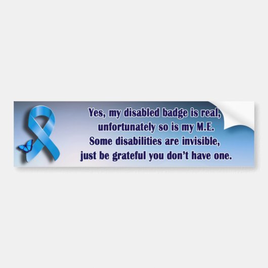 ME / CFS onzichtbare invaliditeits-bumpersticker Bumpersticker (Voorkant)