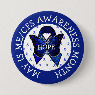 ME/CFS Syndrome Awareness Ribbon Button