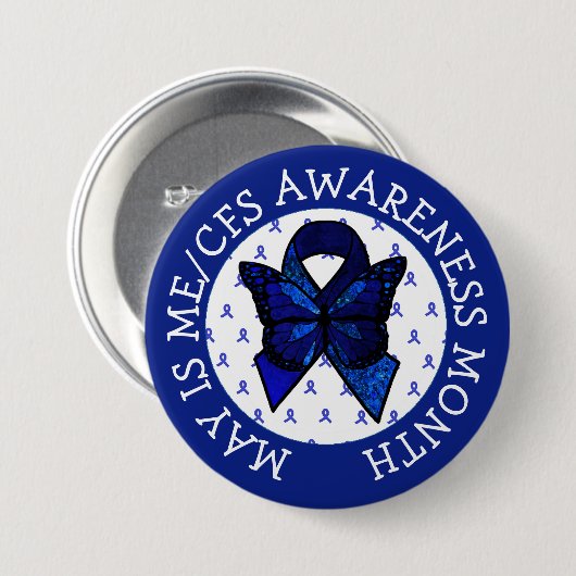 ME/CFS Syndrome Awareness Ribbon Button (Voorkant /achterkant)