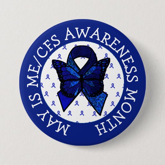 ME/CFS Syndrome Awareness Ribbon Button (Voorkant)