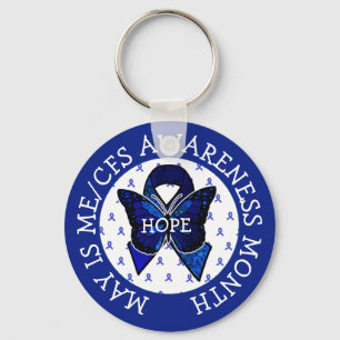 ME/CFS Syndrome Awareness Ribbon Sleutelhanger
