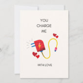 Me charger avec amour Funny petit ami carte Valent (Devant)