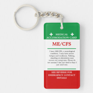 ME/cvs Medisch Alert ICE Chronisch Vermoeidheidssy Sleutelhanger