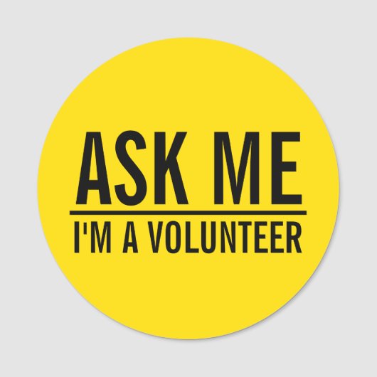 Me demander | Badge volontaire jaune (Devant)