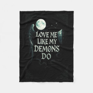 Me Do Like Demons Gothic Moon Fleece Deken