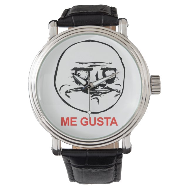 Me Gusta Face Meme Horloge (Voorkant)
