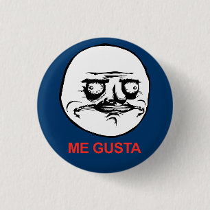 Me Gusta Face Meme Ronde Button 3,2 Cm