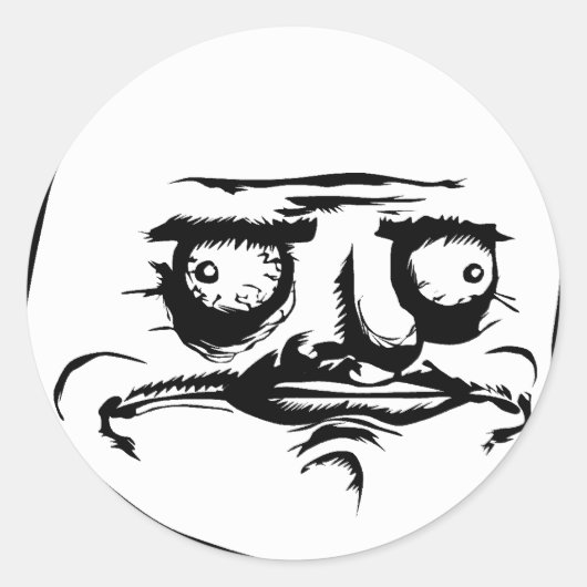 Me Gusta Face Meme Ronde Sticker (Voorkant)