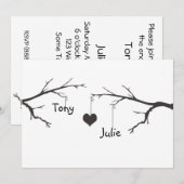 Me Heart You Engagement Party Invitation (Devant / Derrière)