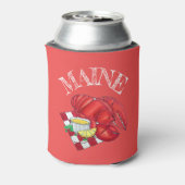 ME Maine Lobster Shack Seafood Dinner Red Gingham Blikjeskoeler (Blikje Achterkant)