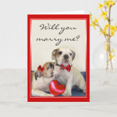 Me marier Bulldogs carte de voeux (Fleur jaune)