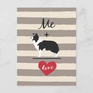 Me plus Border Collie equal Love Cute Briefkaart