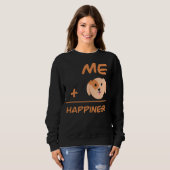 Me Plus Dog Equals Happiness Cute Dog Lover Trui (Voorkant volledig)