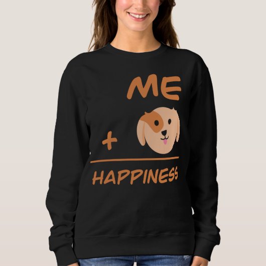 Me Plus Dog Equals Happiness Cute Dog Lover Trui (Voorkant)