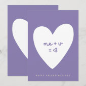 Me Plus You is gelijk aan Love Valentijnsdag Card Feestdagenkaart (Voorkant / Achterkant)