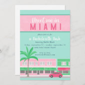 Me rencontrer à Miami Bachelorette Invitation (Devant / Derrière)
