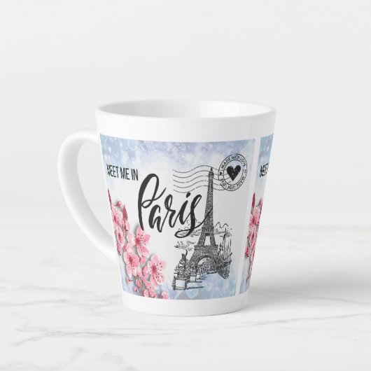 Me rencontrer à Paris Latte Mug (Angle gauche)