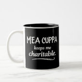 Mea Cuppa Keeps Me Charitable Catholic Humor Mug (Gauche)