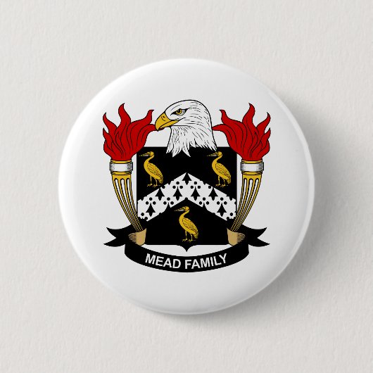 Mead Family Crest Ronde Button 5,7 Cm (Voorkant)