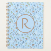 Mead Flowers Blue Monogramed Planner (Voorkant)