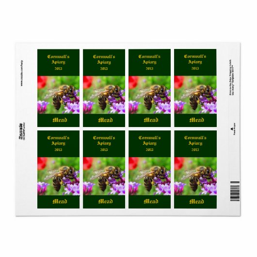 Mead Honeywine Étiquette (Feuille entière)