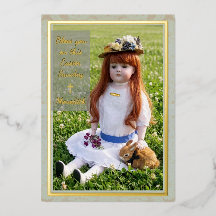 Meadow Antique Doll Flat Foil Card